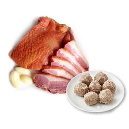 【天然鴨館-煙燻去骨腿肉2片】+【天然鴨館-鴨肉丸子】