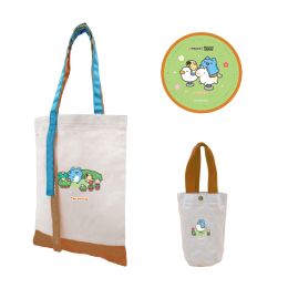 【咖波伊起愛 聯名限量商品～杯袋、扇子、手提帆布包】