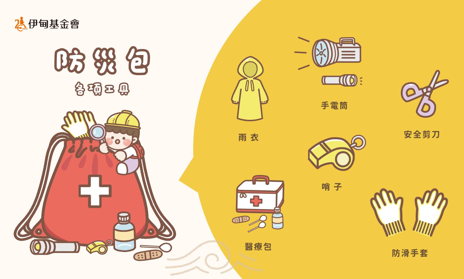 伊甸將防災包送到家，除了物資，同時解說正確使用觀念